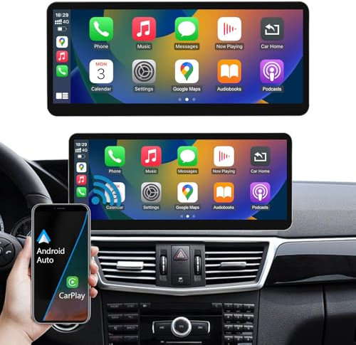 Ninetom Autoradio 12,3 Zoll Touchscreen mit kabellosem Carplay und Android Auto für 2009-2011 Mercedes Benz E-Klasse W212 NTG4.0, unterstützt Mirrorlink, Kamera, Navigation