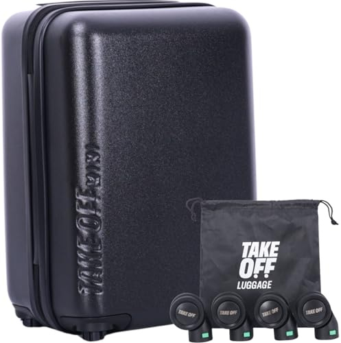 TAKE Off Luggage Personal Item MINI – 40x30x20cm Underseat Suitcase with Removable Wheels – TSA Lock, Hardshell Lightweight Bag – Fits Tight Airline Rules – Compact Travel Luggage