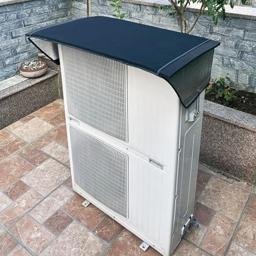 Wärmepumpe Abdeckung, Verkleidung Wärmepumpe, Wasserdicht, Wärmedämmung, Schallschutz für Sturm- und Regenschutz(Black,110x45cm/43x18in)