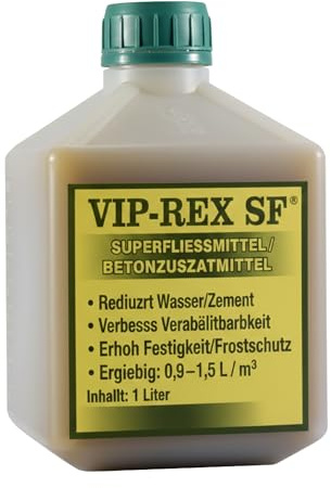Superfließmittel Beton & Estrich, Betonverflüssiger konzentriert, 1 Liter | Betonzusatzmittel für Sichtbeton, Fundamente & Fußbodenheizung, senkt Wasserbedarf, erhöht Festigkeit & Frostbeständigkeit