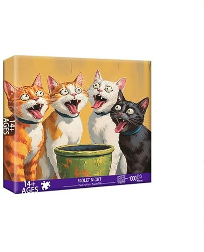 Pavemlo Puzzle 1000 Teile Schnurrhaar-Lachen - 55x49cm Spezialform Klassische Puzzles für Erwachsene | Unmögliches Puzzle Puzzle-Liebhaber & Anfänger | Wanddekoration