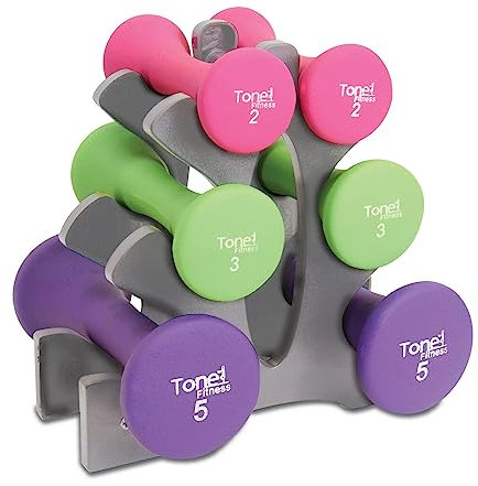 Tone Fitness 20-Pound Hourglass Dumbbell Set | Weight Set
