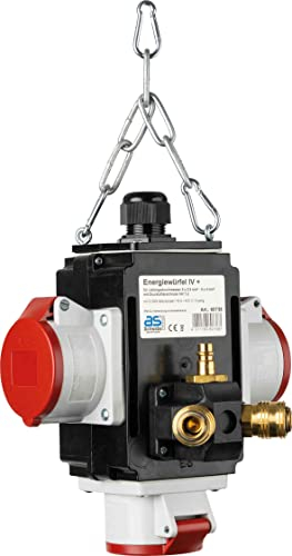 as - Schwabe MIXO Energiewürfel - Hängeverteiler - Stromverteiler - 3 CEE Steckdosen (400V/16A/5-polig) - mit Druckluftanschluss - Anschlussfertig verdrahtet - IP44 - Made in Germany, 60738