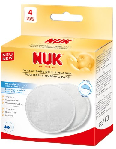 NUK 10252080 - Coppette assorbilatte riutilizzabili, delicate sulla pelle, set da 4