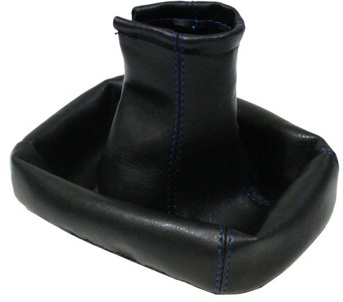 AERZETIX: Funda para palanca de cambios de piel sintética negro con costuras azul