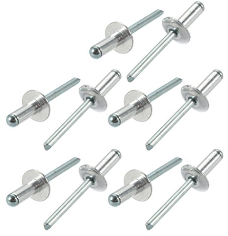sourcing map 10pcs 6.4mmx16mmx16mm aluminium Extrémité ouverte grande bride Rivets aveugles