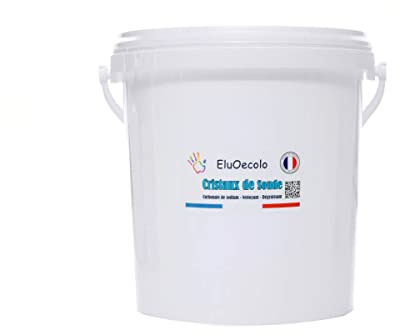EluOecolo France - Cristaux de Soude boite hermétique 6kg - Doseur à l'intérieur - Nettoyant multi usages - Dégraissant - Conditionné dans un CAT