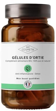 Gélules ortie BIO AB - 100% pures et naturelles - MY COSMETIK - pillulier moyenne taille - 200 gélules