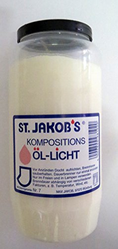 St. Jakobs - Grabkerzen Nr. 7 für Grablampen und Grablaternen - Friedhofslicht in Weiss und rot mit Langer Brenndauer
