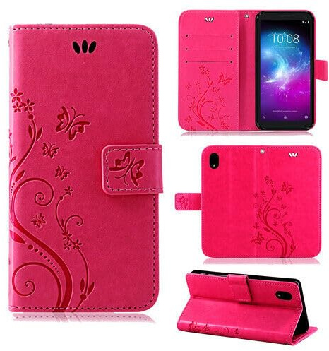 betterfon Hülle Kompatibel mit ZTE Blade A31 Lite/Blade L8 | Klapphülle Schutzhülle mit Kartenfächer Kompatibel für Blade A31 Lite/Blade L8 | Magnetverschluss Klapphülle | Pink
