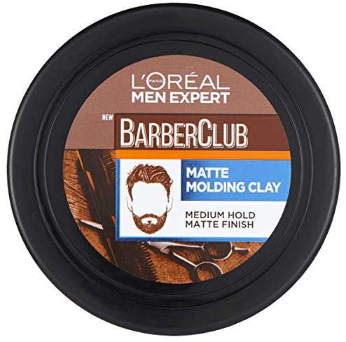 L'Oreal Paris Men Expert Matt Clay Barber Club, Matte Molding Clay Hair Styling, 75 ml