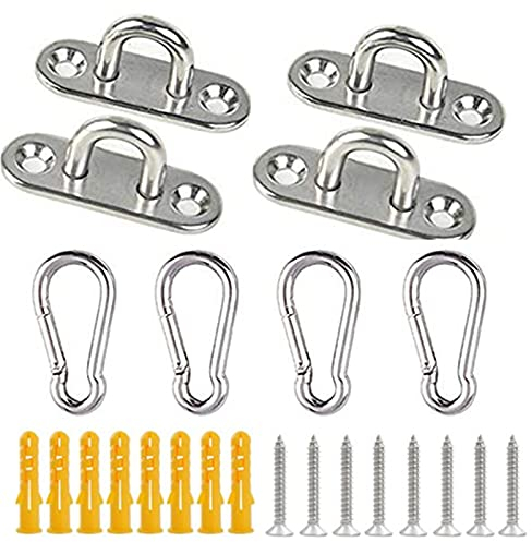 WYMAODAN Piastre in Acciaio Inox Eye, Parasole Sail Hardware Kit Heavy Duty for Parasole Accessori di Fissaggio Swing Chair Sospensione Hardware (M6, 1A)