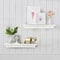 AHDECOR Wandregal 2er Set Schwimmende Regal Lagerregal aus Holz Deko für Wohnzimmer Schlafzimmer Büro Bad oder Küche, 40x10x4.5cm,Weiß