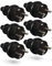 HEITECH Fiche mâle 2p en caoutchouc anti courbures - 6x fiche prise electrique male noire, 250V, 16A, IP22 pour usage intérieur - fiche schuko male en caoutchouc solide