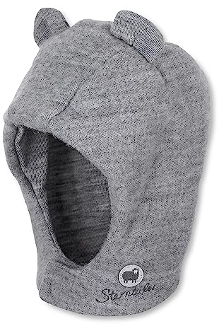 Sterntaler Unisex Baby Schalmütze aus Wolle (Merino) Mütze, Silber Melange, 43