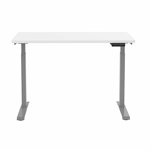 SEMPLIX Hobby- und Arbeitstisch elektrisch höhenverstellbar (grau/weiß)