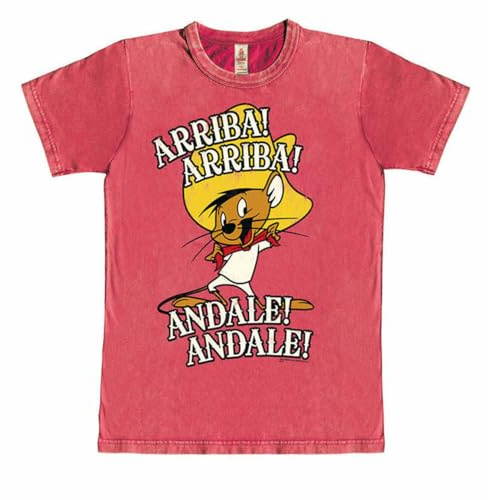 Logoshirt®️ Looney Tunes I Speedy Gonzales I Vintage T-Shirt I Print I Damen & Herren I Rot I Größe XXL