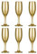 Glasmark Lot de 6 verres à champagne 150 ml dorés