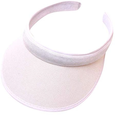 LegendTech Sun Visor Hats Women Men Adjustable Clip On Wide Brim Visors Cap Outdoor Sports Beach Travel Caps, White, One Size