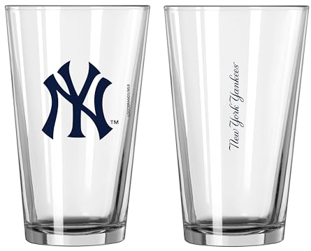 Logo Brands 520-G16P-1: New York Yankees 16oz Gameday Pint Glass