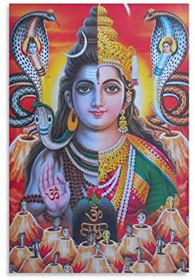 Lord Shiva und Shakti Hinduismus Poster Indian Gods Religious Ritual Culture Artworks Canvas Aesthetic For Room Wall Art Modern Decor 50 x 75 cm