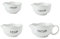 Juego de 4 tazas medidoras de cerámica con mango para hornear ingredientes húmedos y secos, aptas para lavavajillas, tazas medidoras líquidas/secas (blanco)