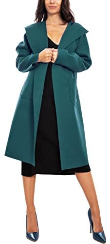 Toocool Women's Coat Duster Cardigan Long Hood Jacket VI-1863 VI-1863, green, One size