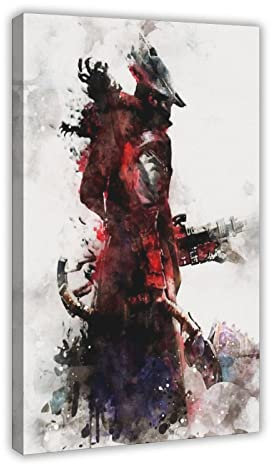 Bloodborne Gaming Retro-Kunst-Poster Leinwand Poster Wandkunst Dekor Druck Bild Gemälde für Wohnzimmer Schlafzimmer Dekoration Rahmen Stil 40 x 60 cm