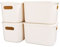 YOUNTHYE 4PCS Storage Baskets, 25x18x15.6CM Stackable Plastic Boxes with Lids and Handles, 6.5L for Kitchen, Bathroom Shelves, Desktop