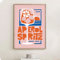 Retro Aperol Spritz Wandkunst - Ästhetisches Rosa Cocktail Gemälde für Bar und Zimmer - Poster und Bilder