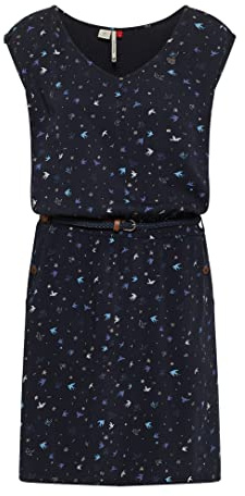 Ragwear Damen Kleid Navy/hellblau/weiß/violettblau S