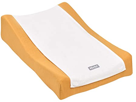 BEABA, Cover for Changing Mat with Removable Towel Sofalange, 100% Cotton Honeycomb, Soft Terry, Waterproof, Optimal Comfort, Oekotex Certified Fabrics, Honey
