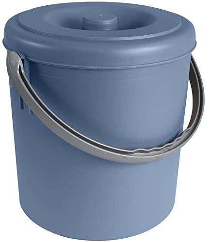 #11 Mülleimer 25 Liter mit verschließbarem Deckel und Henkel - Petrolblau - 39cm hoch - Ø31cm | Abfallsammler Biomüll Eimer Küche Mülltonne Windeleimer Senioren Baby Kunststoff rund