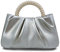Beatfull Abend-Geldbörse für Damen, kleine Perlen, weiches Leder, gerüschte Tasche, Hochzeit, Braut, Clutch, Party, Abschlussball, Crossbody-Börse, silber