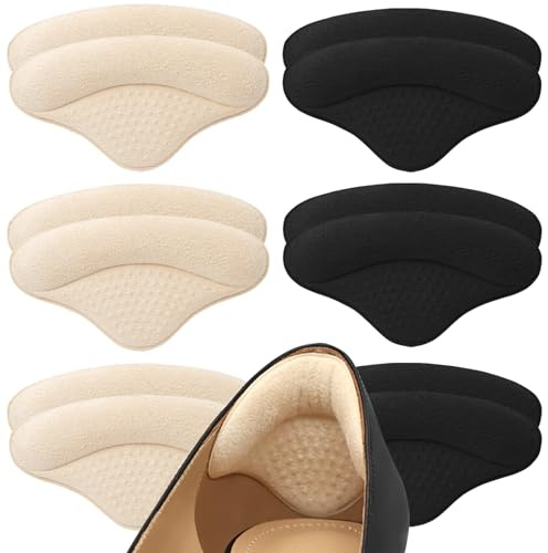 6 Pairs Heel Pads Heel Grips Liner for Loose Shoes, Heel Cushion Pads Heel Inserts for Shoe Too Big Men Women- Ultra Soothing Heel Protectors for Heel Pain, Heel Slipping, Blisters, Friction