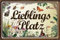 LUCKYLINDE - Wetterfestes Blechschild, Gartenschild – Lieblingsplatz – lustiger Spruch, 20 x 30 cm