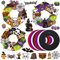 AFYHH 8Stück Halloween Party Kranz Deko Bastelsets für Kinder Halloween Wand Deko Fenster Deko Halloween Accessories Halloween Türdeko Aufkleber mit Hexen Kürbis EulenFledermaus Spinnen