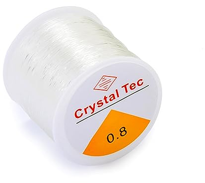 100m klarer Nylonfaden 0,8mm Polyamidfaden Starker Nylondraht Transparente Schnur zum Aufhängen von Ornamenten, Schmuckherstellung, Nähgarn Durchsichtig Transparenter Perlenfaden