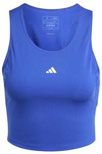 adidas Damen Techfit Cropped Training Tank Top, semi Lucid Blue, XL