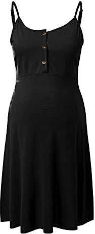 Jackeneinsatz Für Babytrage Knopf- oder Taille Ärmellose Toilette Frauen High Baby-Kleidung Mutterschaft-Mutterschaftskleid Einsatz Für Schwangerschaft (Black, L)