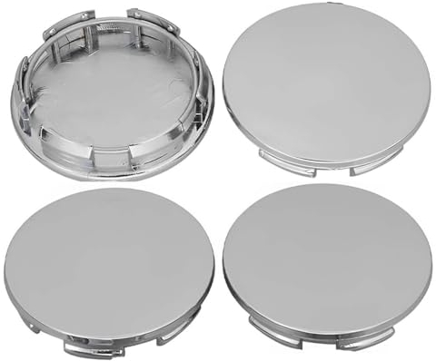 LEEQ 4 pcs Felgenkappen - Radkappen, Nabendeckel, Nabenabdeckung,Universal ABS Silber Nabenkappen, für Radnaben, Auto Zubehör, Radnaben(OD 60mm ID 56mm)