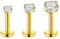 LAURITAMI Lippenpiercing Labret Stecker 6mm 8mm Opal CZ 1.2mm Tragus Helix Piercing Ohrpiercing Knorpel Ohrringe Edelstahl