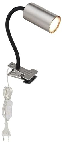 PRENDELUZ Einbau-Wandleuchte mit Klemme, 1 x GU10, 25 W, 230 V, vernickeltes Finish, ideal für die Verbesserung der Beleuchtung in engen Räumen.