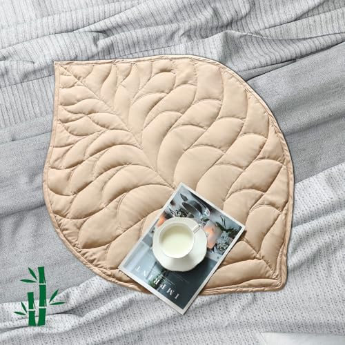 Kaisa Gewichtete Schoßdecke, 2,3 kg, 58,9 x 73,9 cm, Reise-gewichtete Decken für Erwachsene, aus Bambus-Viskose, tragbare, schwere Decke für Schlafzimmer, Sofa, maschinenwaschbar, goldfarben