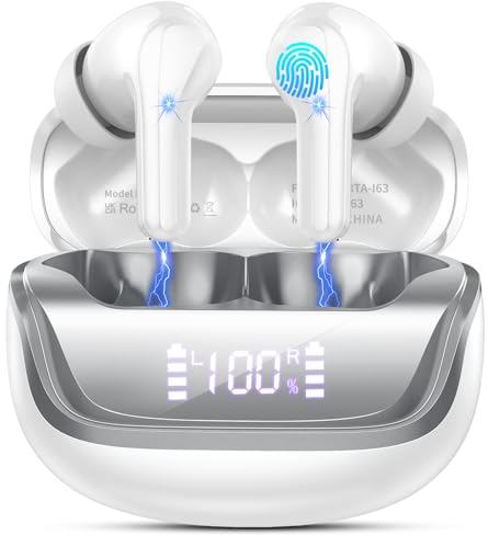 Bluetooth Kopfhörer, Kopfhörer Kabellos Bluetooth 5.4 In Ear Kopfhörer mit ENC Noise Cancelling Mic, Wireless Kopfhörer Tiefer Bass, IP7 Wasserdicht Wireless Earbuds,45H Bluetooth Ohrhörer LED Anzeige