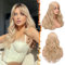 BARSDAR Lange Blond Perücke mit Pony, 66cm Lange gewellte Layered Perücken für Frauen Synthetisches Haar Perücken Schmetterling Natürlich Aussehen Tägliche Party Halloween - Blonde Gemischt