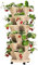 ZJTBDATG Planteur de Fraise Empilable 6 Niveaux Pot de Fleurs Vertical Tour à Fleurs Combinaison Verticale Planteur d'herbes à Quatre pétales Pot de Fleur en Plastique avec Plateau,F,6pcs