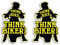 2 x 15cm Think Bike Vinyl Stickers - Biker Motorbike Motorcycle Awareness Warning Bumper Safety Car Vehicle Van Sign Decal Sticker #81843