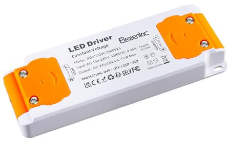 LED Trafo LED Transformator 1-15W 24V 0.625A Treiber Netzteil, Transformator 230V AC auf 24 Volt Gleichstrom Für MR11 G4 MR16 GU5.3 Birnen Lichtstreifen,Nicht Dimmbar,Kompakter Extrem DüNner