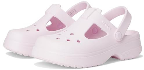 Crocs Classic Mary Jane Clog K, Zoccoli Unisex - Bambini e Ragazzi, Rosa Milk, 34/35 EU